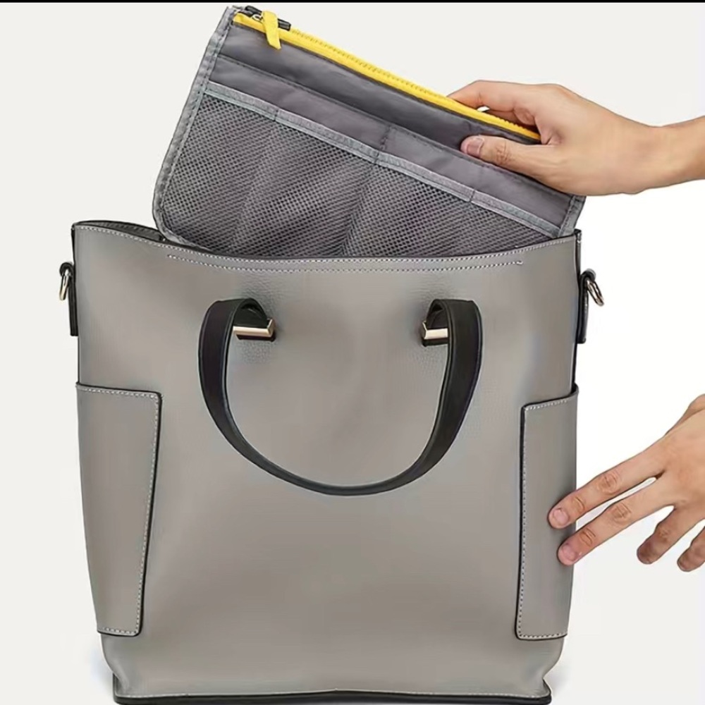Bag Organizer Insert, Travel Storage, Makeup Multi Pocket Multifunction 🆕 - Picture 5 of 14